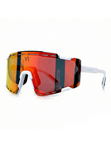 VEYREY VeyRey sportske sunčane naočale Semihoof bijela okvira crvena stakla