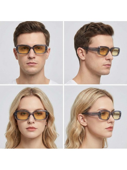 VEYREY VeyRey četvrtaste acetatne polarizirajuće sunčane naočale Xep prozirna okvira žuta stakla