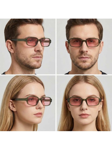 VEYREY VeyRey uglaste sunčane naočale Nonmock zeleni okvir roza stakla