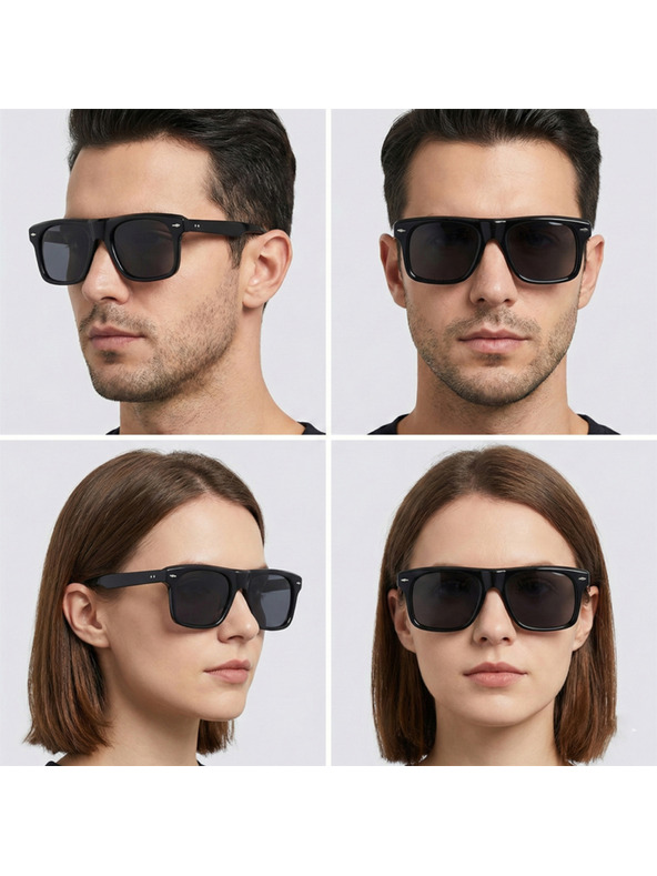 VEYREY VeyRey kutne acetatne polarizirajuce sunčane naočale Crawier crna obruba crna stakla