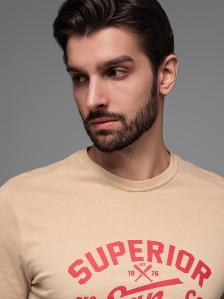 Ombre Clothing Bež muška majica Ombre Clothing