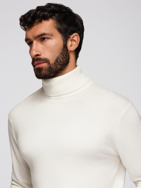 Ombre Clothing Krem muški osnovni džemper s dolčevitom Ombre Clothing