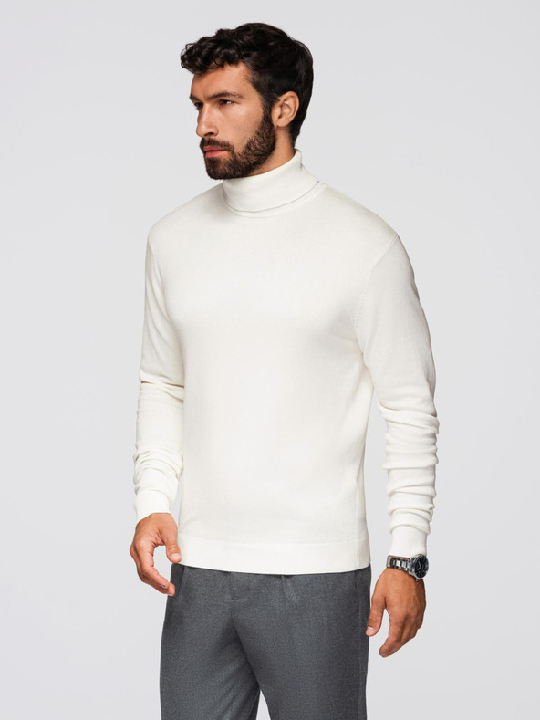 Ombre Clothing Krem muški osnovni džemper s dolčevitom Ombre Clothing