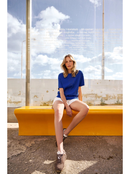 Moodo Bluza od pamuka plava Moodo