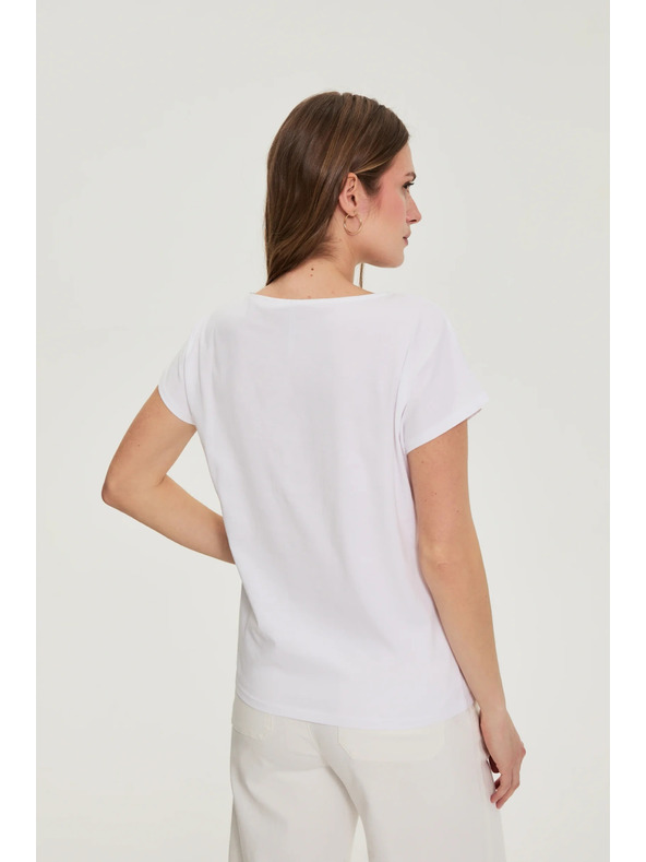 Moodo Pamučna bluza s printom bijela Moodo