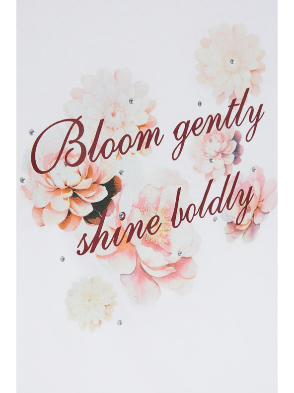 Moodo Pamučna bluza s printom bijela Moodo