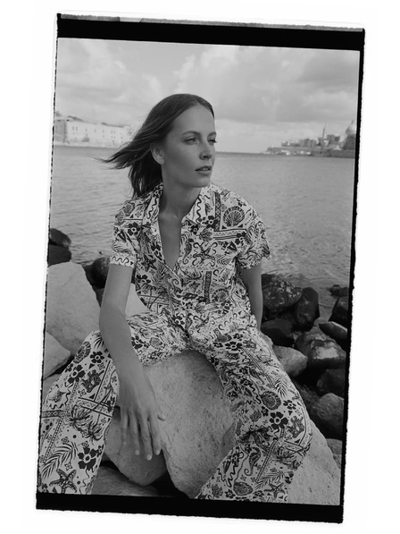 Moodo Uzorovana košulja tamno plava Moodo