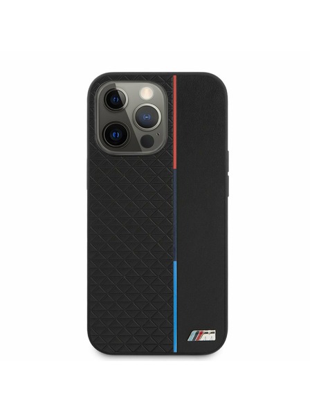 BMW BMW PU Triangles Tricolor Line Stražnji Poklopac za iPhone 13 Pro Max Black