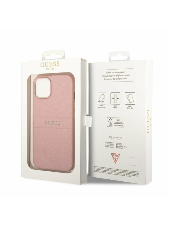 Guess Guess PU Leather Saffiano Stražnji Poklopac za iPhone 14 Plus Pink