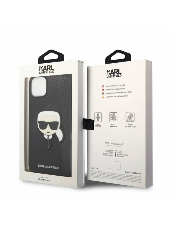 Karl Lagerfeld Karl Lagerfeld PU Saffiano Karl Head Stražnji Poklopac za iPhone 14 Plus Black