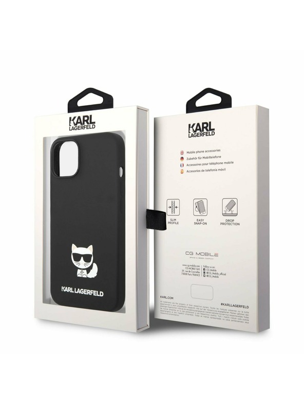 Karl Lagerfeld Karl Lagerfeld Liquid Silicone Choupette Stražnji Poklopac za iPhone 14 Plus Black