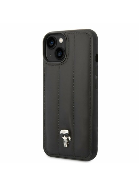 Karl Lagerfeld Karl Lagerfeld Quilted Puffy Ikonik Logo Stražnji Poklopac za iPhone 14 Plus Black