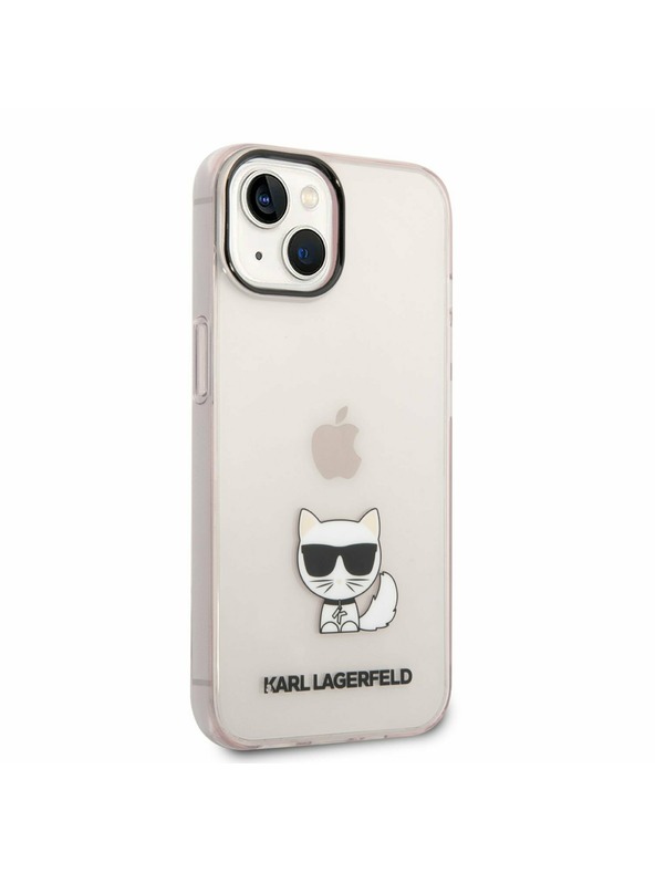 Karl Lagerfeld Karl Lagerfeld Choupette Logo Stražnji Poklopac za iPhone 14 Plus Pink