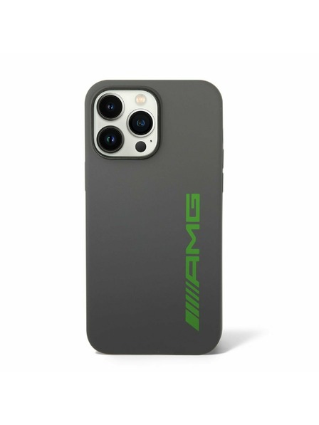 AMG AMG Liquid Silicone Green Logo Stražnji Poklopac za iPhone 14 Pro Grey