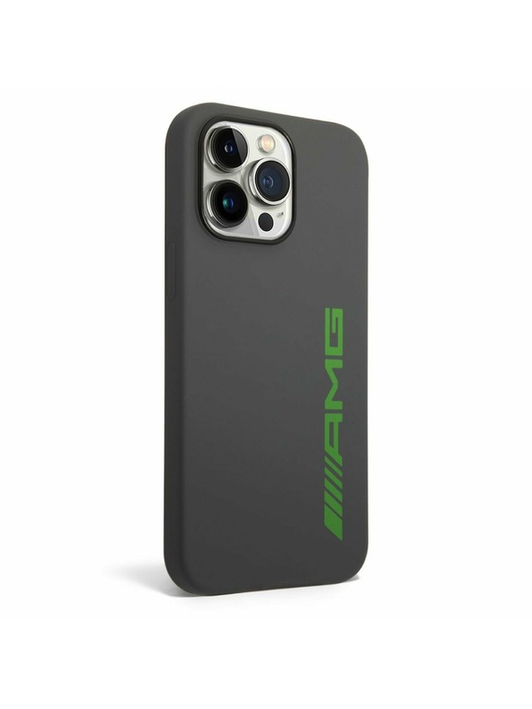 AMG AMG Liquid Silicone Green Logo Stražnji Poklopac za iPhone 14 Pro Grey
