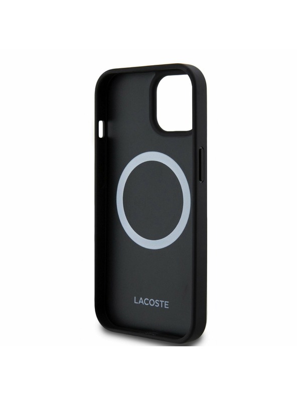 Lacoste Lacoste Iconic Petit Pique Woven Logo Magsafe Stražnji Poklopac za iPhone 15 Black