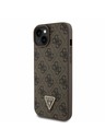 Guess Guess PU 4G Strass Triangle Metal Logo Stražnji Poklopac + Crossbody Remen za iPhone 15 Plus Brown