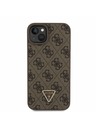 Guess Guess PU 4G Strass Triangle Metal Logo Stražnji Poklopac + Crossbody Remen za iPhone 15 Plus Brown