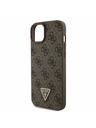 Guess Guess PU 4G Strass Triangle Metal Logo Stražnji Poklopac + Crossbody Remen za iPhone 15 Plus Brown