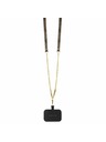 Guess Guess PU 4G Strass Triangle Metal Logo Stražnji Poklopac + Crossbody Remen za iPhone 15 Plus Brown