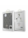 Guess Guess PU 4G Strass Triangle Metal Logo Stražnji Poklopac + Crossbody Remen za iPhone 15 Plus Brown