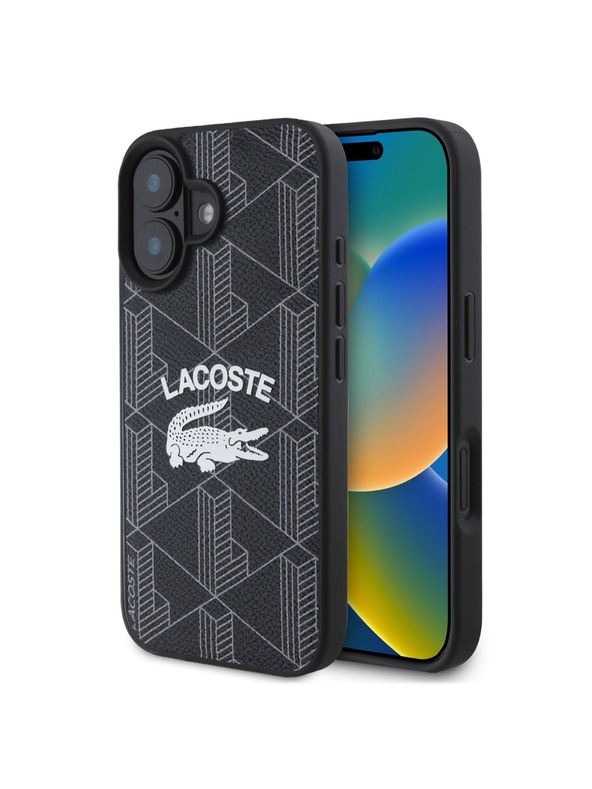 Lacoste Lacoste Blend Monogram MagSafe Stražnji Poklopac za iPhone 16 Black