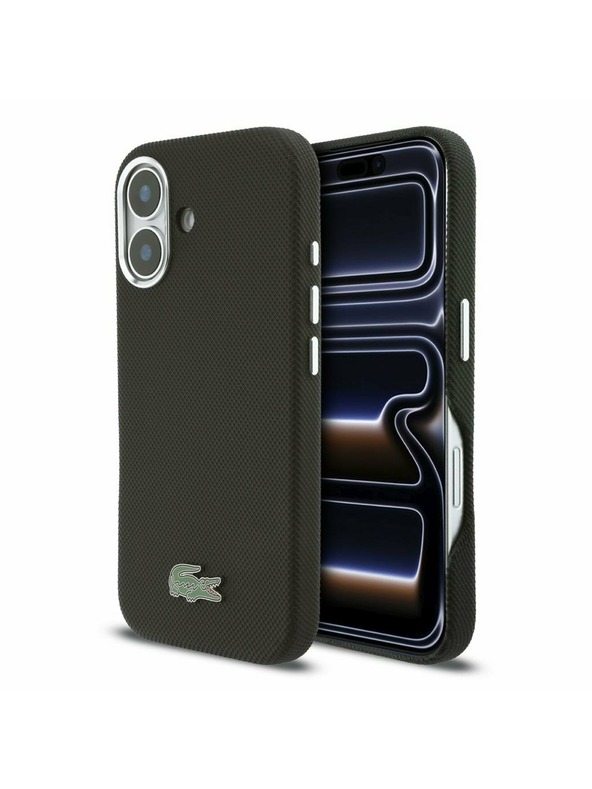Lacoste Lacoste PVC Iconic Petit Pique Metal Logo MagSafe Stražnji Poklopac za iPhone 16 Black
