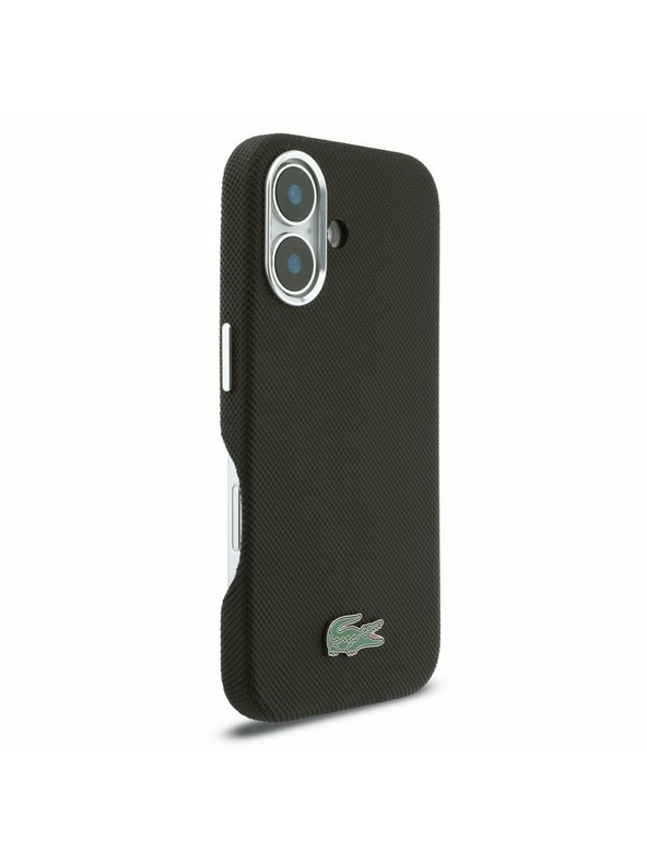 Lacoste Lacoste PVC Iconic Petit Pique Metal Logo MagSafe Stražnji Poklopac za iPhone 16 Black