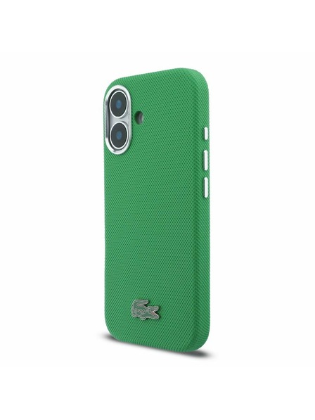 Lacoste Lacoste PVC Iconic Petit Pique Metal Logo MagSafe Stražnji Poklopac za iPhone 16 Estragon Green