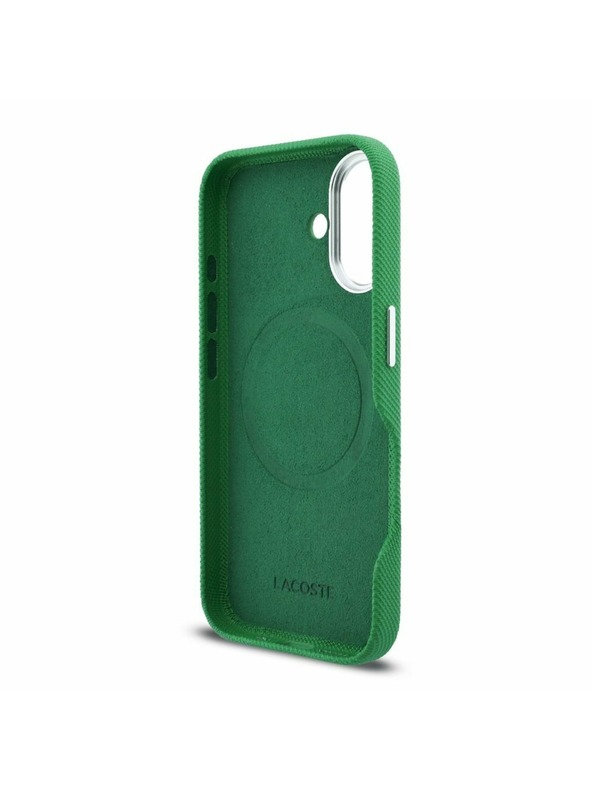 Lacoste Lacoste PVC Iconic Petit Pique Metal Logo MagSafe Stražnji Poklopac za iPhone 16 Estragon Green