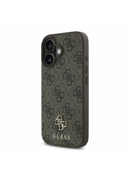 Guess Guess PU 4G Small Metal Logo MagSafe Stražnji Poklopac za iPhone 16 Plus Brown
