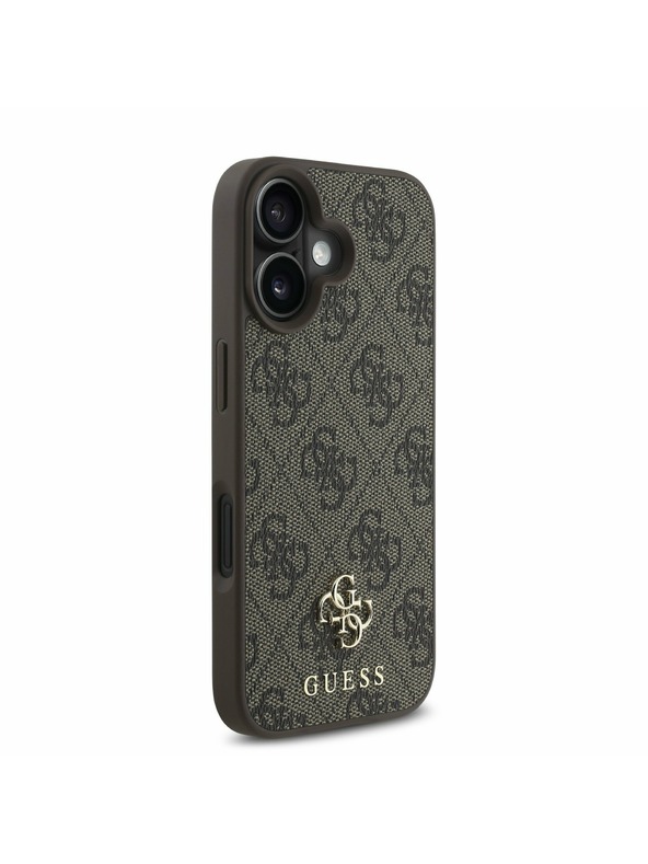 Guess Guess PU 4G Small Metal Logo MagSafe Stražnji Poklopac za iPhone 16 Plus Brown