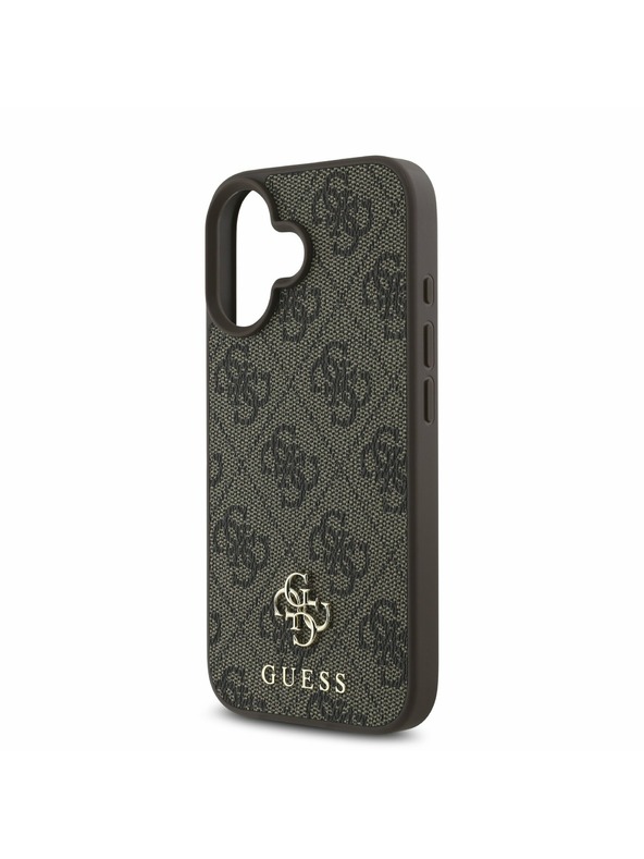 Guess Guess PU 4G Small Metal Logo MagSafe Stražnji Poklopac za iPhone 16 Plus Brown