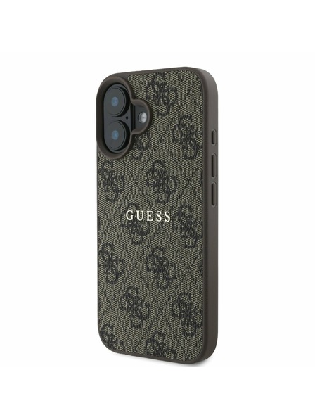 Guess Guess PU 4G Classic Logo MagSafe Stražnji Poklopac za iPhone 16 Plus Brown