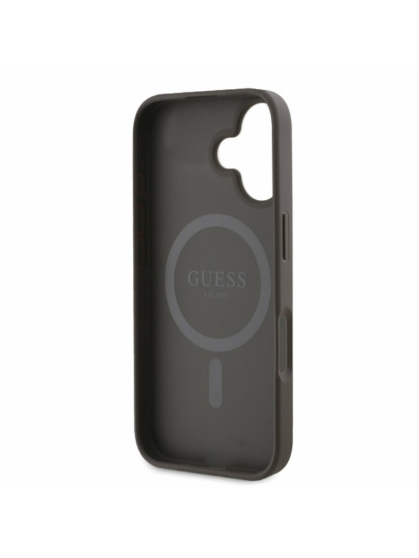 Guess Guess PU 4G Classic Logo MagSafe Stražnji Poklopac za iPhone 16 Plus Brown