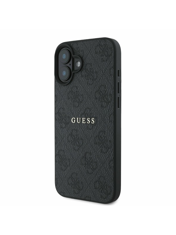 Guess Guess PU 4G Classic Logo MagSafe Stražnji Poklopac za iPhone 16 Plus Black