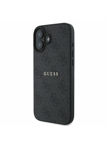 Guess Guess PU 4G Classic Logo MagSafe Stražnji Poklopac za iPhone 16 Plus Black