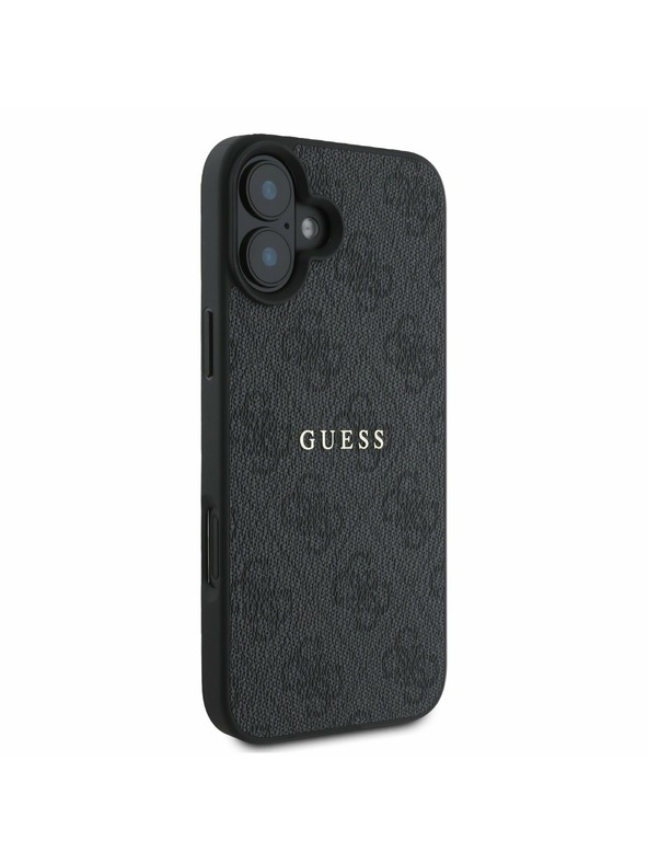 Guess Guess PU 4G Classic Logo MagSafe Stražnji Poklopac za iPhone 16 Plus Black