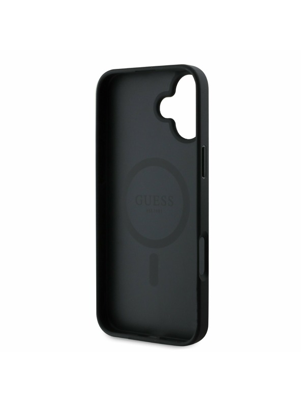 Guess Guess PU 4G Classic Logo MagSafe Stražnji Poklopac za iPhone 16 Plus Black