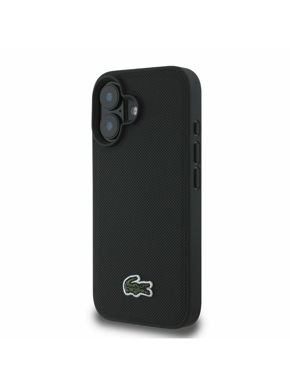 Lacoste Lacoste Iconic Petit Pique Woven Logo MagSafe Stražnji Poklopac za iPhone 16 Plus Black