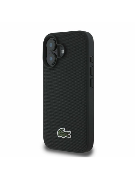 Lacoste Lacoste Iconic Petit Pique Woven Logo MagSafe Stražnji Poklopac za iPhone 16 Plus Black