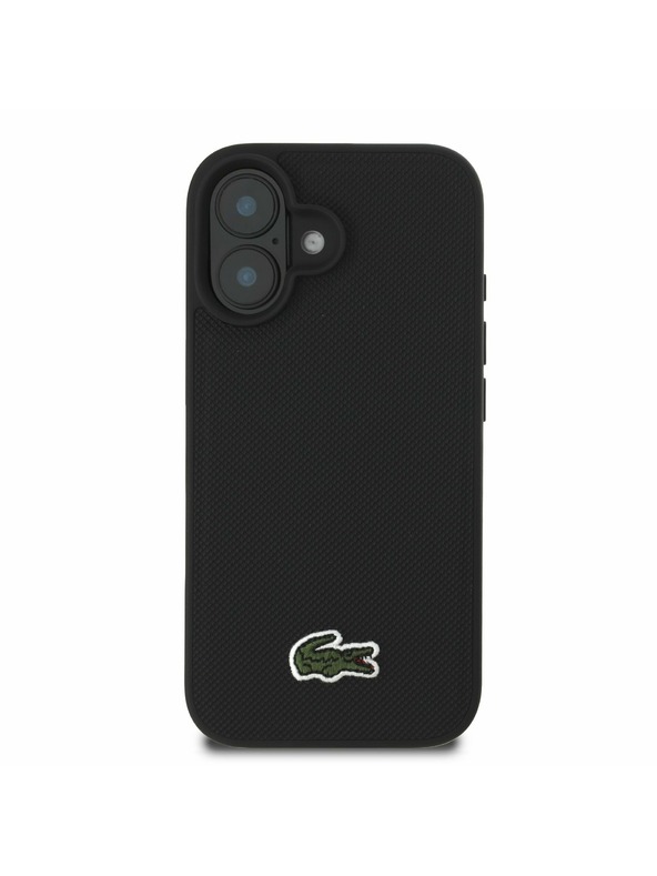 Lacoste Lacoste Iconic Petit Pique Woven Logo MagSafe Stražnji Poklopac za iPhone 16 Plus Black