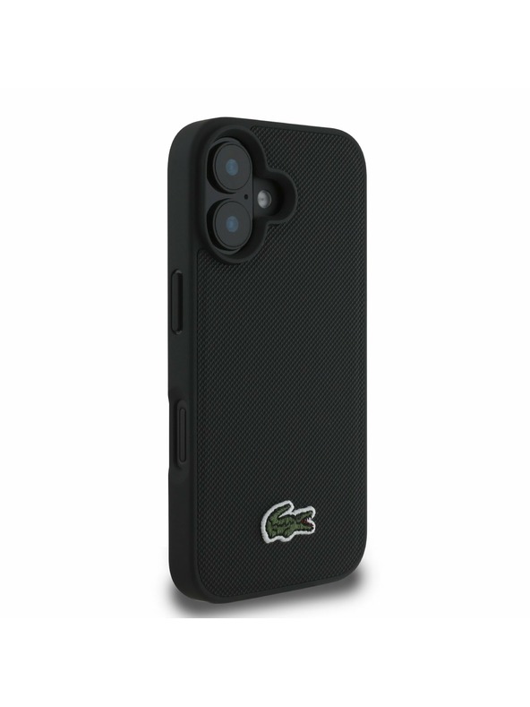 Lacoste Lacoste Iconic Petit Pique Woven Logo MagSafe Stražnji Poklopac za iPhone 16 Plus Black