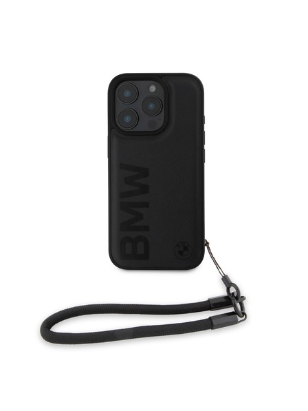 BMW BMW Leather Signature and Strap Stražnji Poklopac za iPhone 16 Pro Black