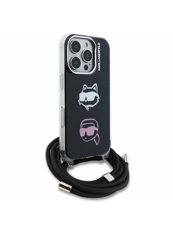 Karl Lagerfeld Karl Lagerfeld IML Crossbody K&CH Heads Stražnji Poklopac za iPhone 16 Pro Black