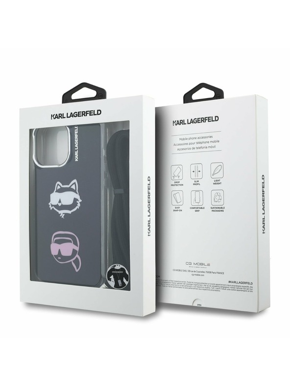 Karl Lagerfeld Karl Lagerfeld IML Crossbody K&CH Heads Stražnji Poklopac za iPhone 16 Pro Black