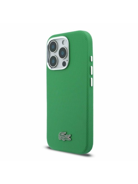 Lacoste Lacoste PVC Iconic Petit Pique Metal Logo MagSafe Stražnji Poklopac za iPhone 16 Pro Estragon Green