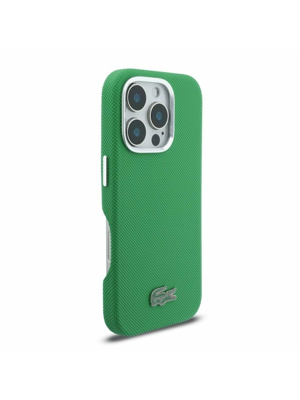 Lacoste Lacoste PVC Iconic Petit Pique Metal Logo MagSafe Stražnji Poklopac za iPhone 16 Pro Estragon Green