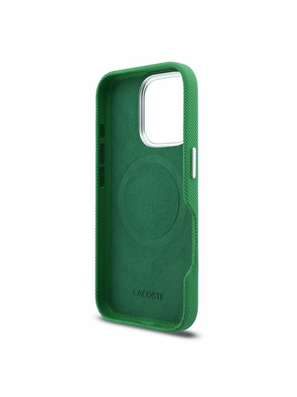 Lacoste Lacoste PVC Iconic Petit Pique Metal Logo MagSafe Stražnji Poklopac za iPhone 16 Pro Estragon Green