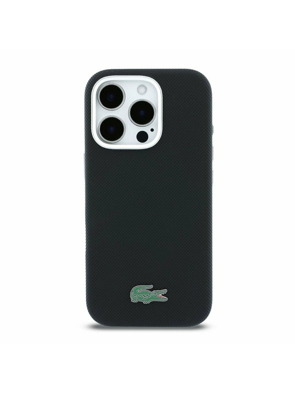 Lacoste Lacoste PVC Iconic Petit Pique Metal Logo MagSafe Stražnji Poklopac za iPhone 16 Pro Black